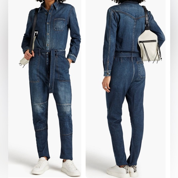 New! Rag & Bone Miramar Printed French Cotton-terry Jumpsuit 💙 XS - Picture 2 of 11